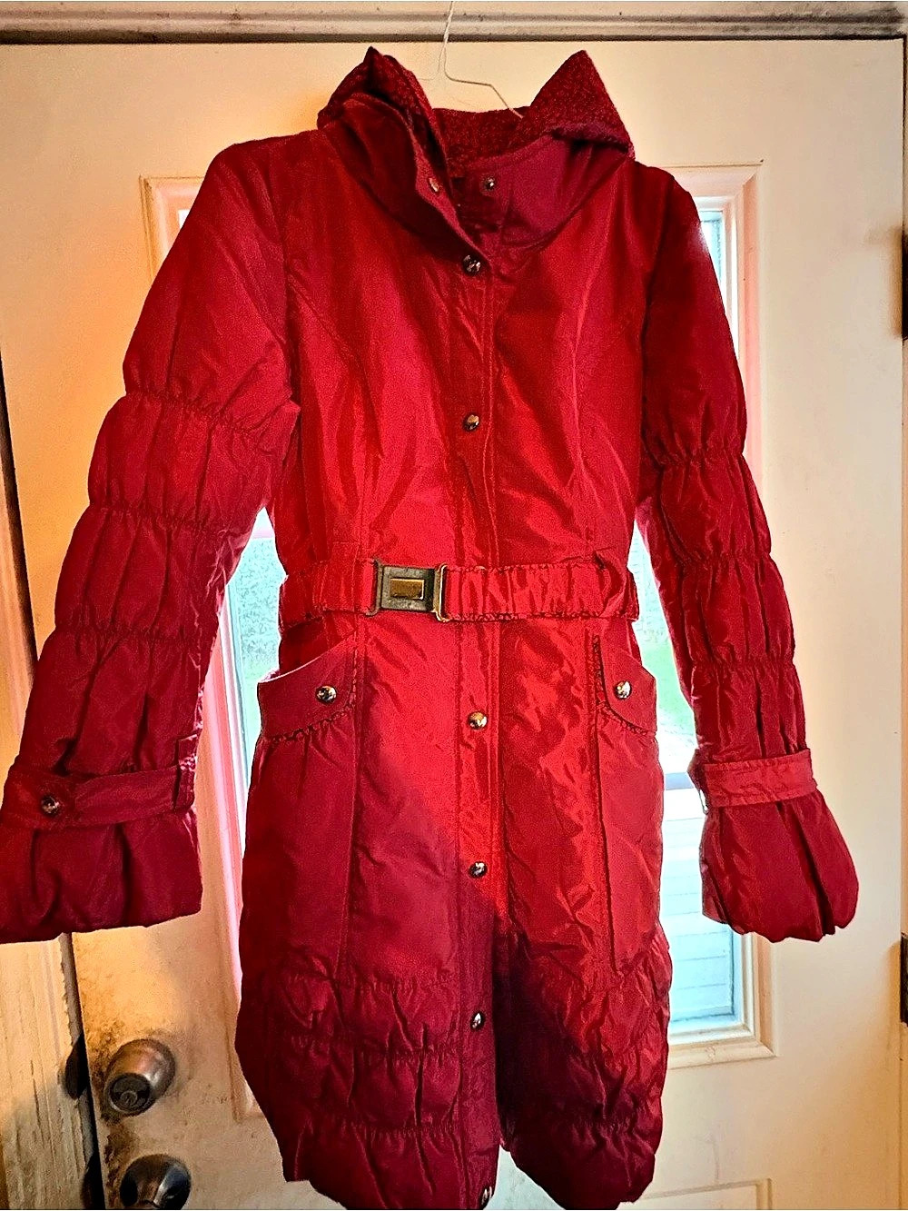 Marc by Marc Jacobs Red Down Puffer Coat with Hood medium